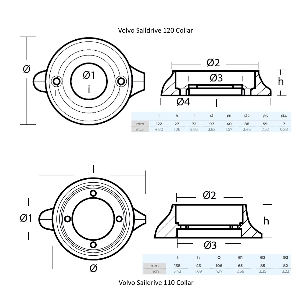 Zinc Collar Anode for Volvo Saildrive