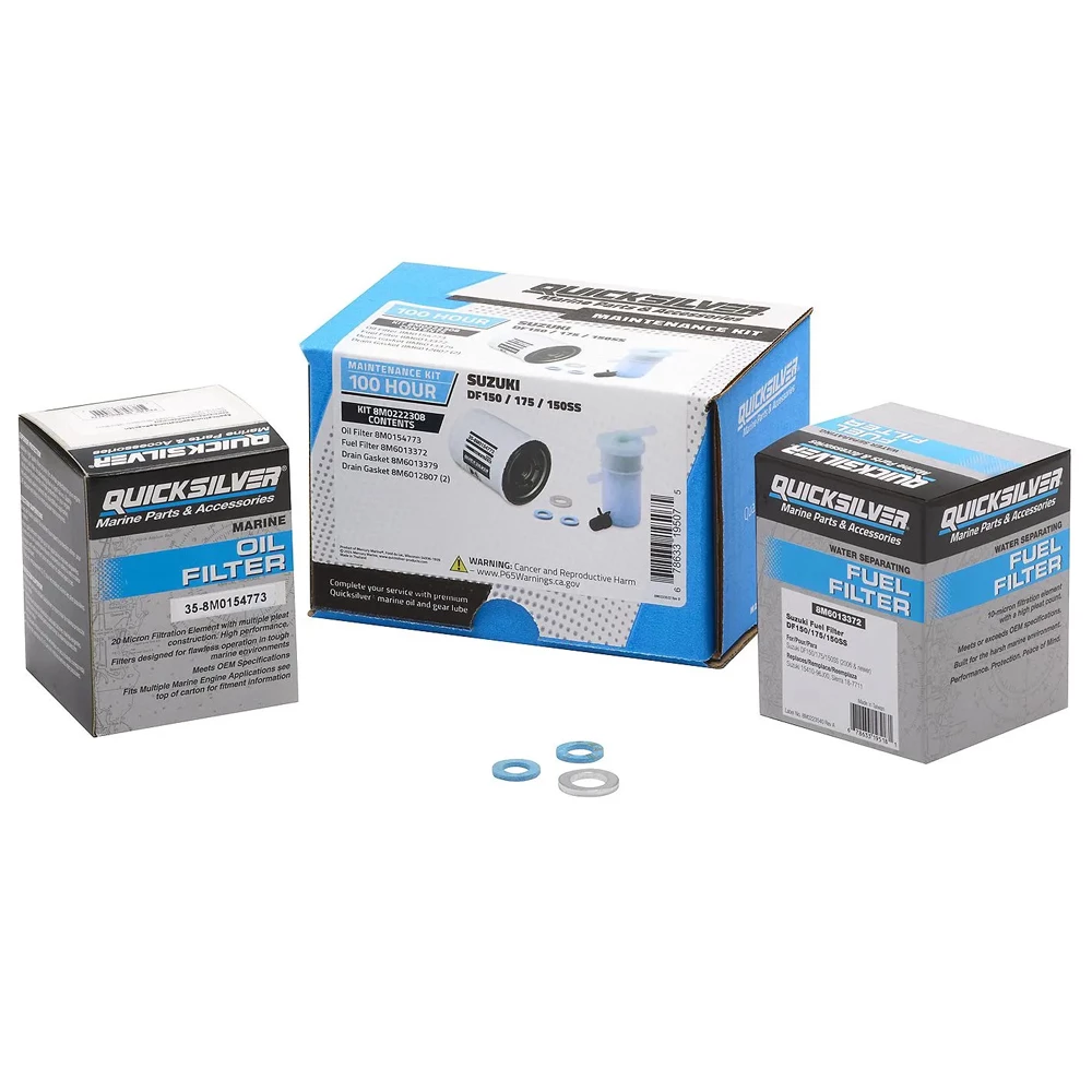 Quicksilver Suzuki DF150,175,150SS Outboard 100 Hour Maintenance Kit