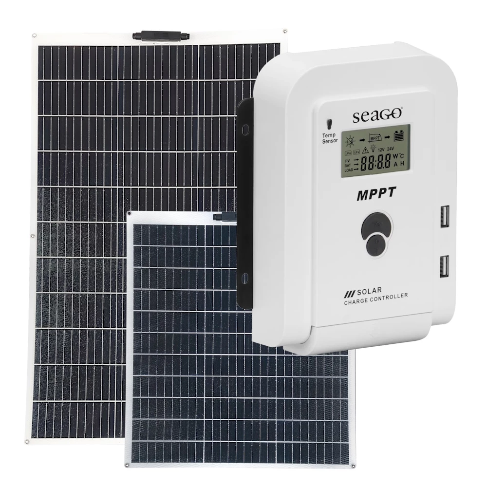 Seago Semi Flexible Solar Panel & MPPT Regulator Kit 